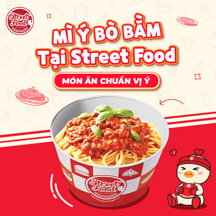 MÌ Ý XỐT BÒ BẰM TẠI STREET FOOD - MÓN ĂN CHUẨN VỊ Ý