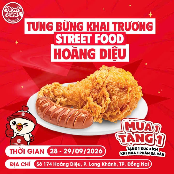 Poster khai trương gà rán nổi bật