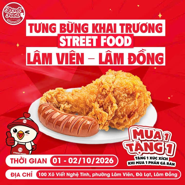 Poster khai trương nổi bật cùng món gà