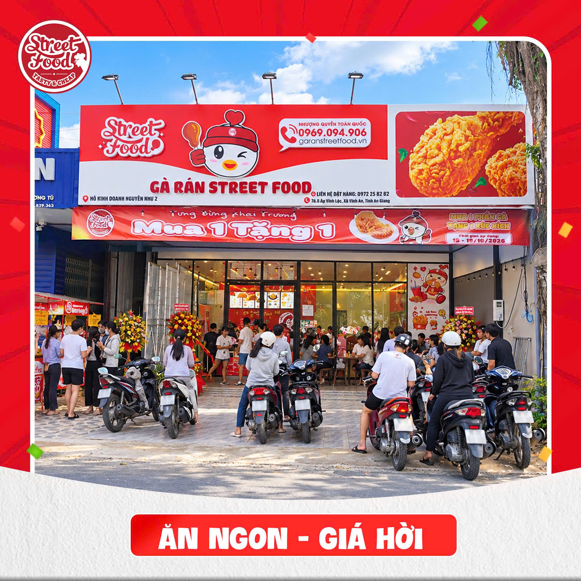 Đông đảo khách hàng đến ủng hộ ngày khai trương Street Food Vĩnh Lộc
